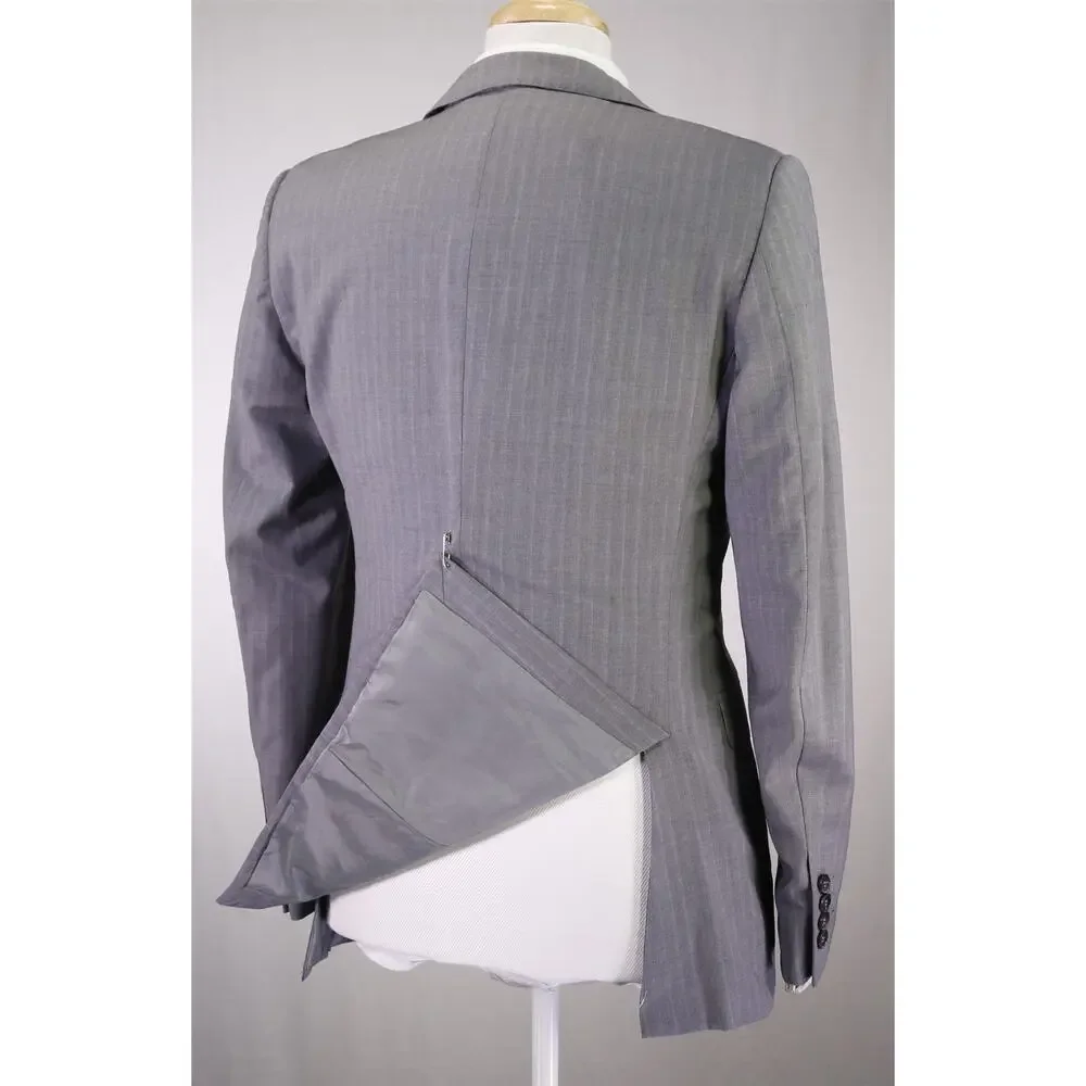 Gucci Tom Ford Era Light Gray Striped 2-Btn Wool Suit 36R